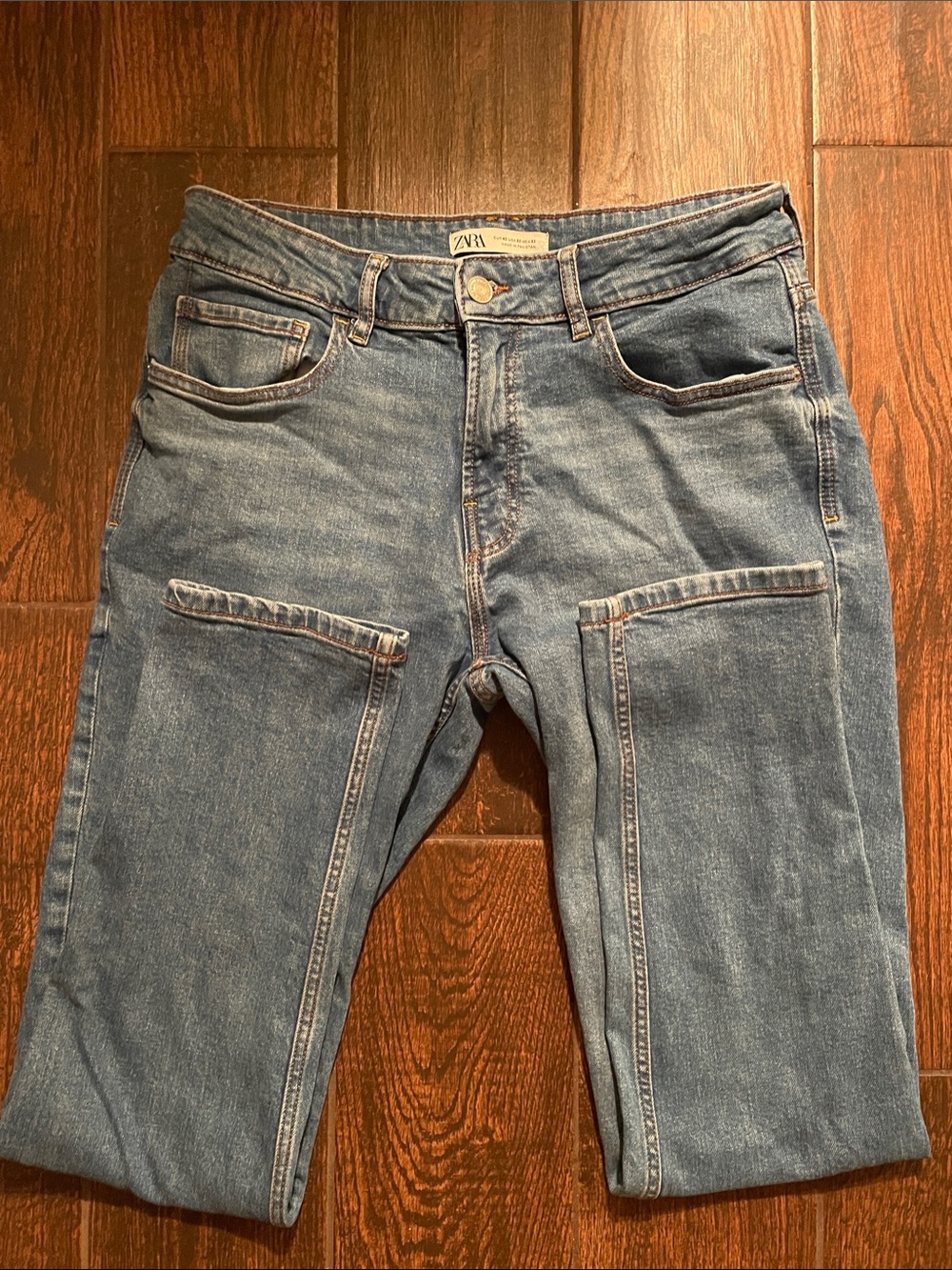 ZARA Light Blue Slim Straight Men's Jeans